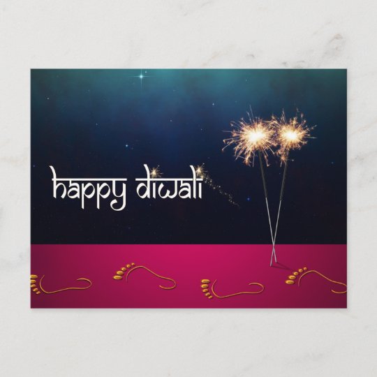 Sparkling Happy Diwali - Postcard | Zazzle.com