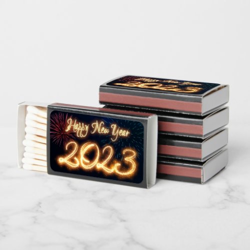 Sparkling Happy New Year 2023 Fireworks Matchboxes