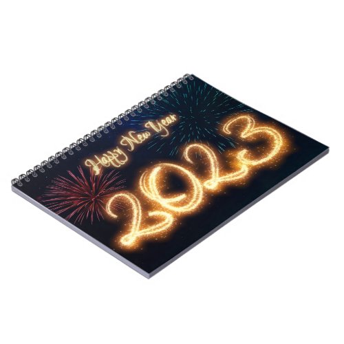 Sparkling Happy New Year 2023 Fireworks Notebook