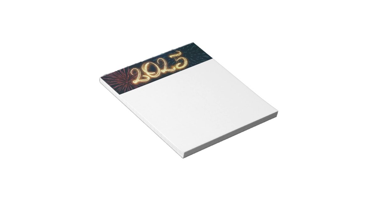 Firework Notepad Sparkling Happy New Year Fireworks 2025 Notepad | Zazzle