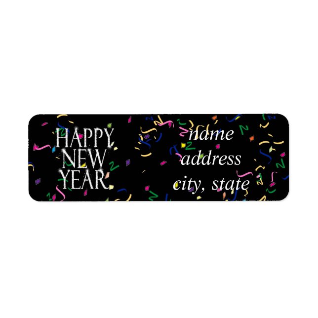Sparkling Happy New Year Label (Front)
