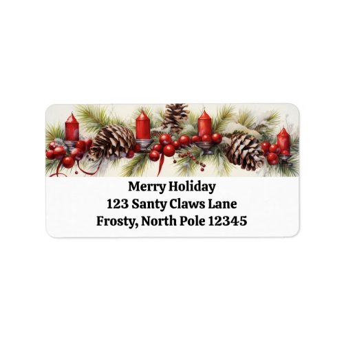 Sparkling Holiday Garlands Return Address Labels