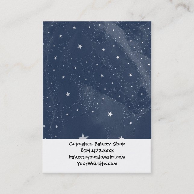 Sparkling Horse Constellation Stars Midnight Blue Business Card (Front)