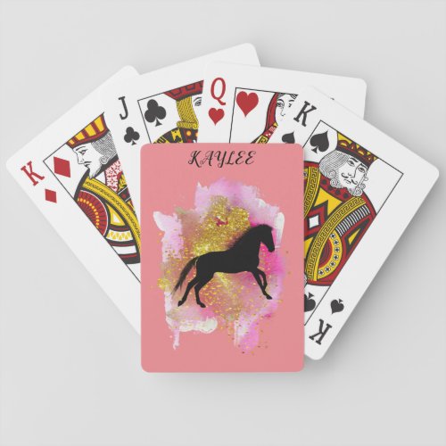SPARKLING HORSE PLAYING CARDS PERSONALIZED