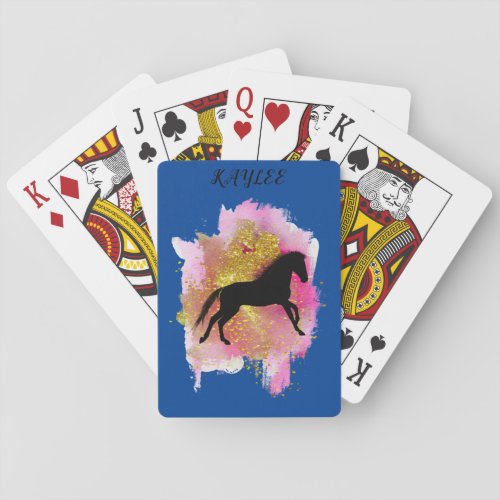 SPARKLING HORSE PLAYING CARDS PERSONALIZED