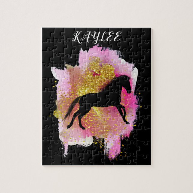 SPARKLING HORSE PUZZLE PERSONALIZED. (Vertical)