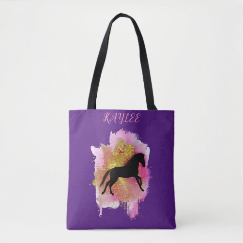 SPARKLING HORSE TOTE BAG PERSONALIZED