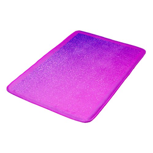 Sparkling Hot Pink Purple Glitter Ombre Girly Cute Bath Mat