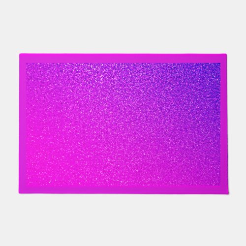 Sparkling Hot Pink Purple Glitter Ombre Girly Cute Doormat