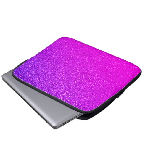 Sparkling Hot Pink Purple Glitter Ombre Girly Cute Laptop Sleeve