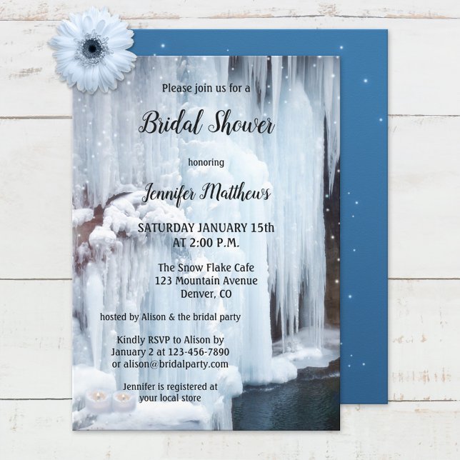 Sparkling Ice Crystals Winter Bridal Shower Invitation (Creator Uploaded)
