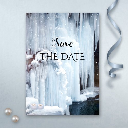 Sparkling Ice Winter Wedding Save the Date Card