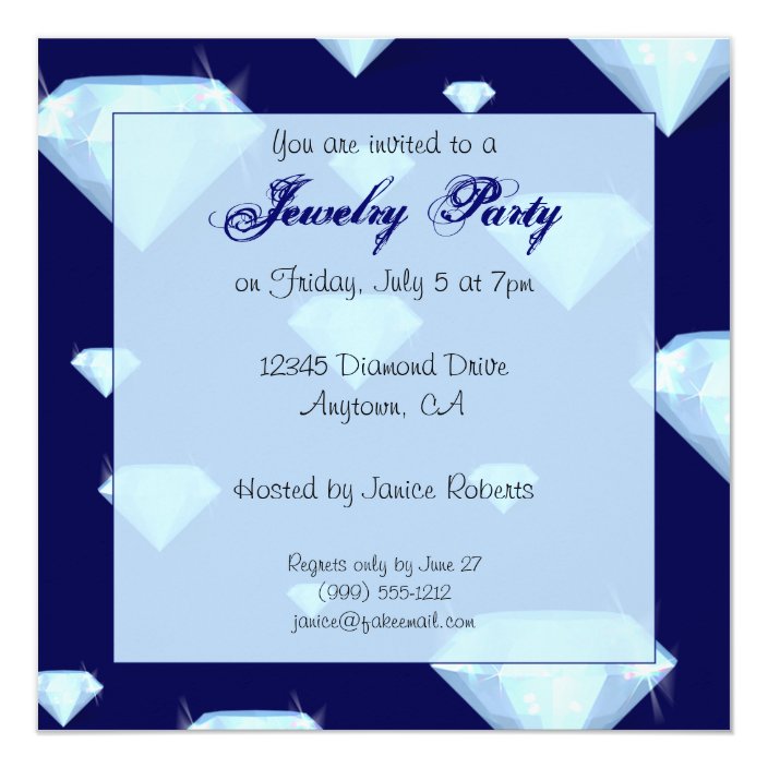 Sparkling Jewel Jewelry Party Invitations