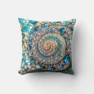 Sparkling Jewel Snail Throw Pillow