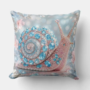 Sparkling Jewel Snail Throw Pillow