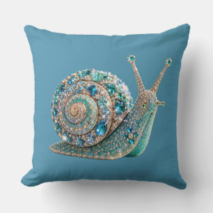Sparkling Jewel Snail Throw Pillow
