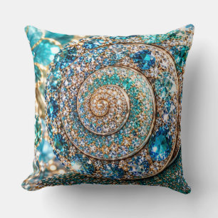 Sparkling Jewel Snail Throw Pillow