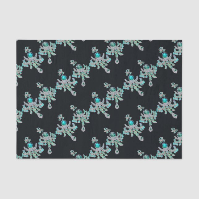 Sparkling jeweled decoupage  tissue paper (Front)