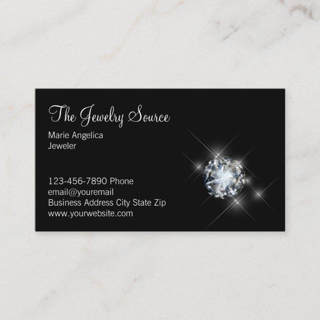 Sparkling Jewelry Classy Business Cards (Front)