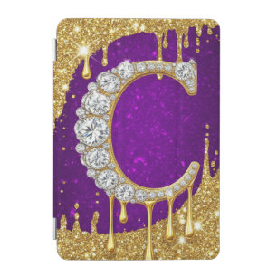 Sparkling Letter C With Gold Glitter Drip iPad Mini Cover