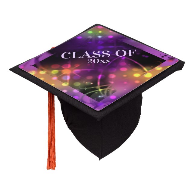 Sparkling lights chic class of spotlight on graduation cap topper (Angled)