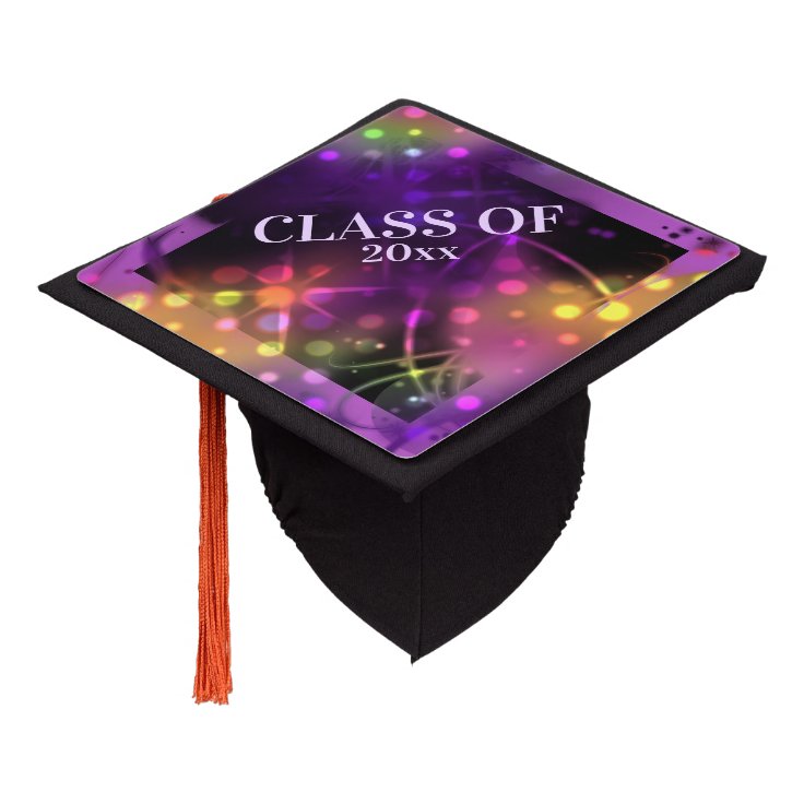 Sparkling lights chic class of spotlight on graduation cap topper | Zazzle