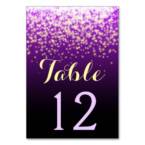 Sparkling lights in the sky wedding table number