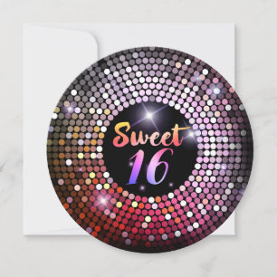 Sparkling Lights Modern Chic Sweet 16 Party Invitation