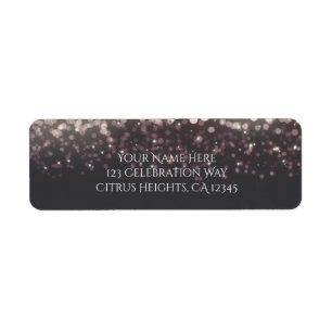 Sparkling Lights Romantic Grey Modern Wedding Label