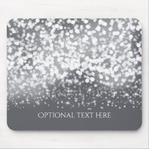 Sparkling Lights Romantic Silver Modern Glamour Mouse Pad