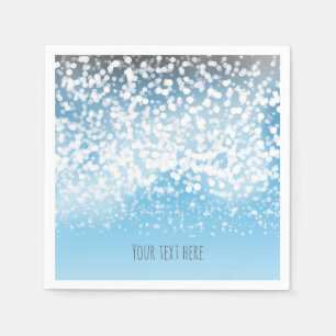 Sparkling Lights Romantic Winter Wonderland Menu Paper Napkins