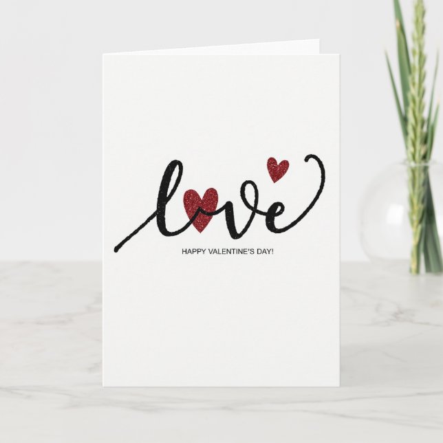 Sparkling Love Valentines Day Card (Front)