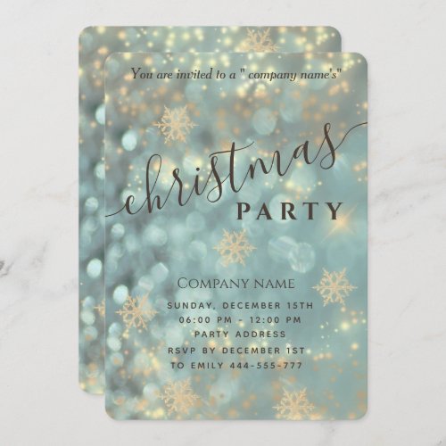 Sparkling  luxury corporate Christmas party Invita Invitation