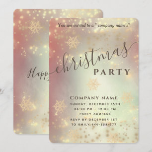 Sparkling  luxury corporate Christmas party Invita Invitation