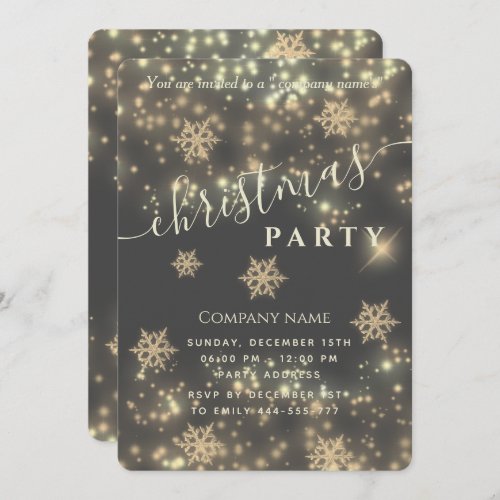 Sparkling  luxury corporate Christmas party Invitation