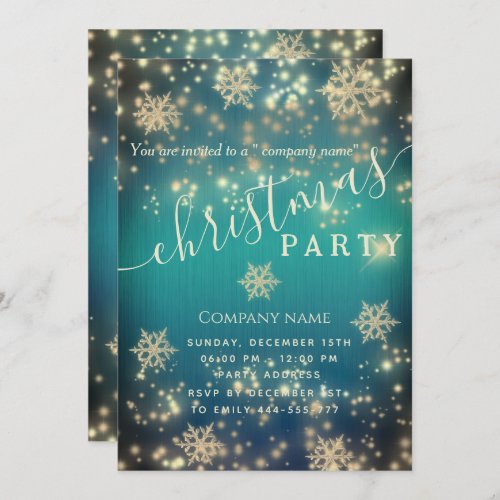 Sparkling  luxury corporate Christmas party  Invitation