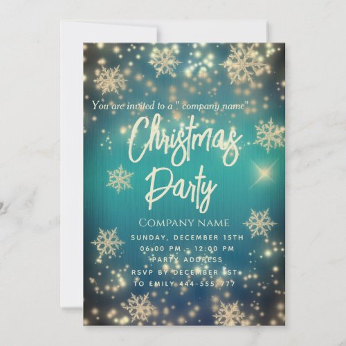 Sparkling  luxury corporate Christmas party  Invitation