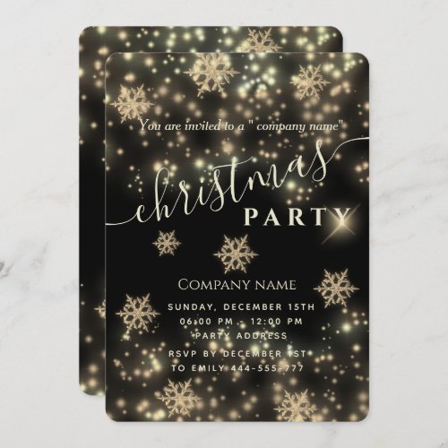 Sparkling  luxury corporate Christmas party Invitation