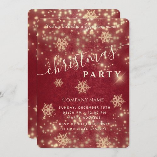 Sparkling  luxury corporate Christmas party Invitation
