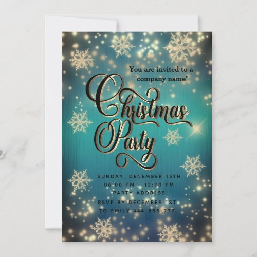 Sparkling  luxury corporate Christmas party  Invitation