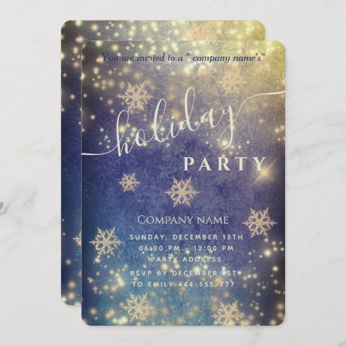 Sparkling  luxury corporate Christmas party Invitation