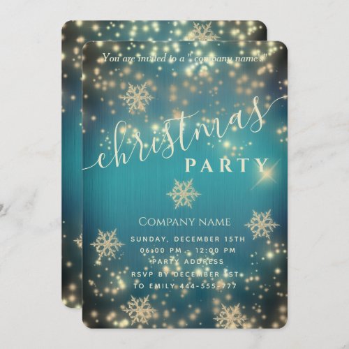 Sparkling  luxury corporate Christmas party  Invitation