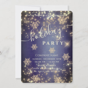 Sparkling luxury corporate Holiday party violet Invitation