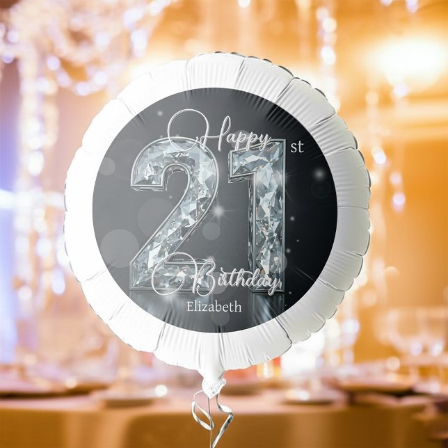 Sparkling Luxury Diamond Numerals 21st Birthday Balloon (Creator Uploaded)
