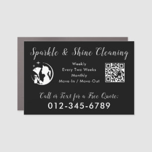 Sparkling Maid Cleaning Service QR Code Vehicle Car Magnet