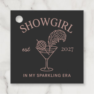 Sparkling Martini Glam Showgirl Era Bachelorette Favor Tags