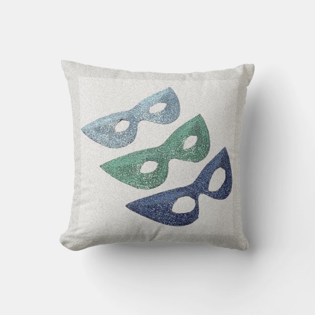 Sparkling Masks - Throw Pillow (Front)