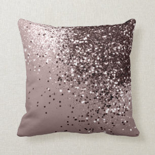 Sparkling Mauve Lady Glitter #1 #shiny Throw Pillow