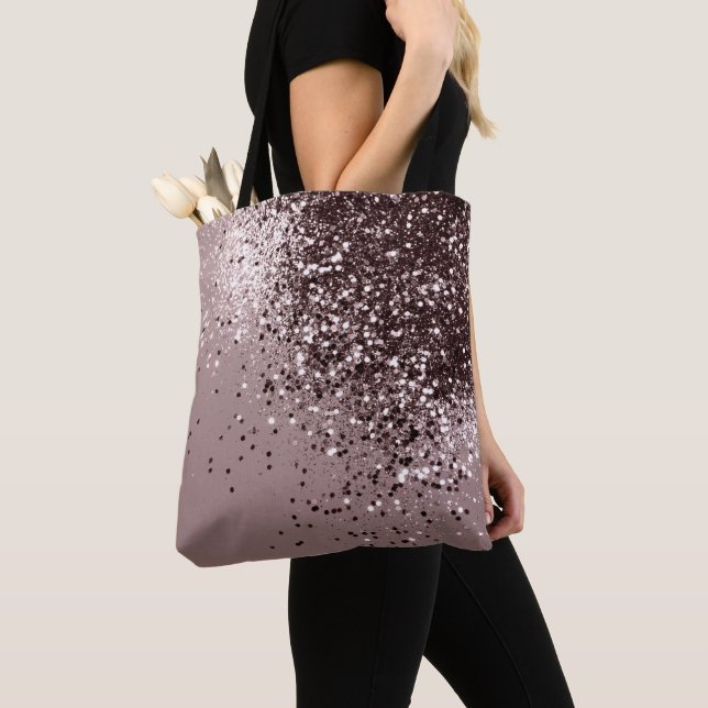 Sparkling Mauve Lady Glitter #1 #shiny Tote Bag (Close Up)
