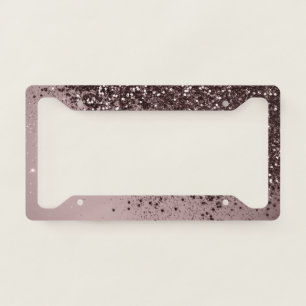 Sparkling Mauve Lady Glitter #4 (Faux Glitter)  License Plate Frame